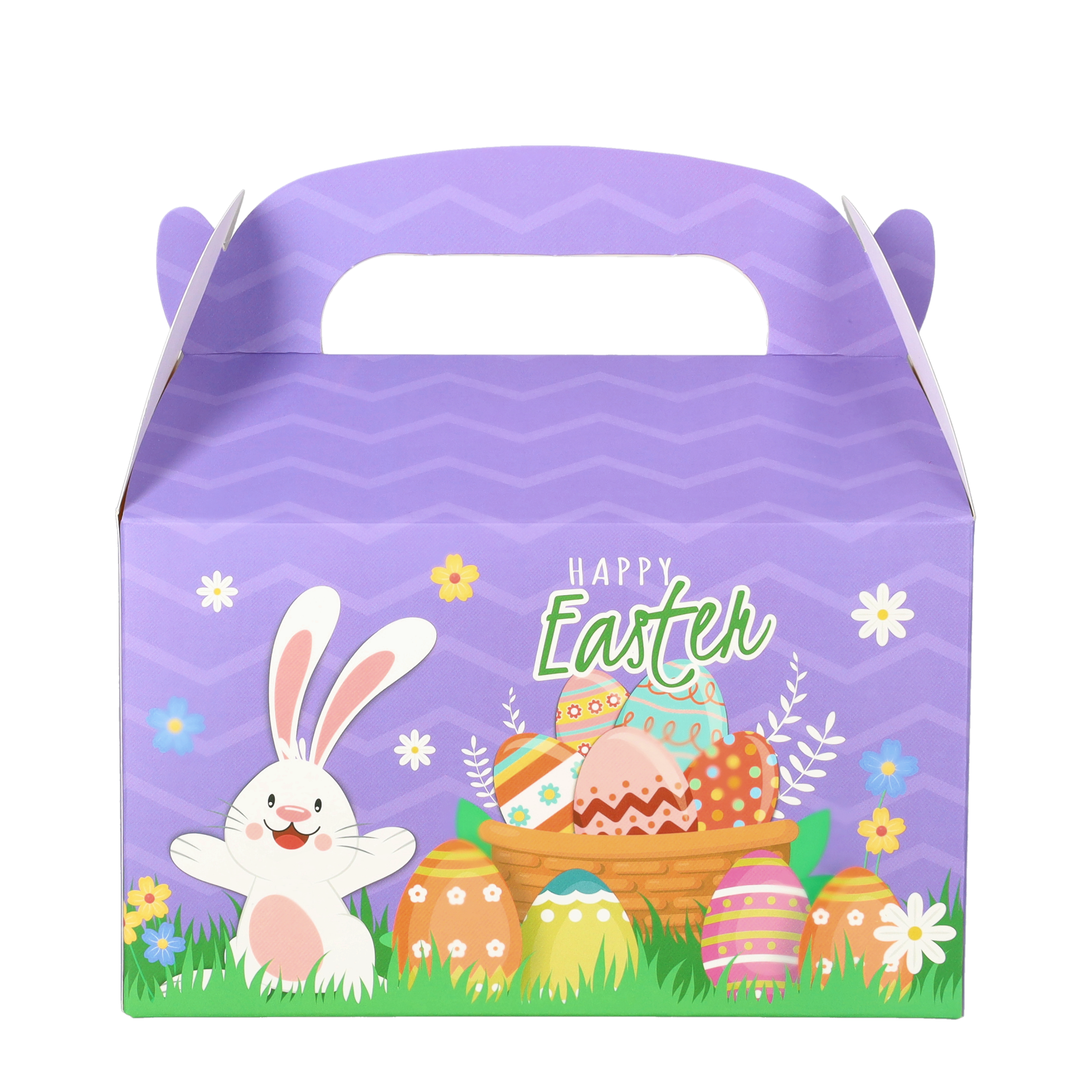 (16x9cm) Papier Osternest Kinder Osterhasen Tüte Candy Gift Box Geschenktasche Mitbringsel - Lila