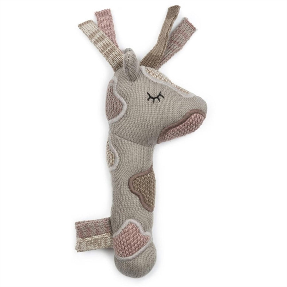 Strikket Maracas Giraffe Sandy/Rose