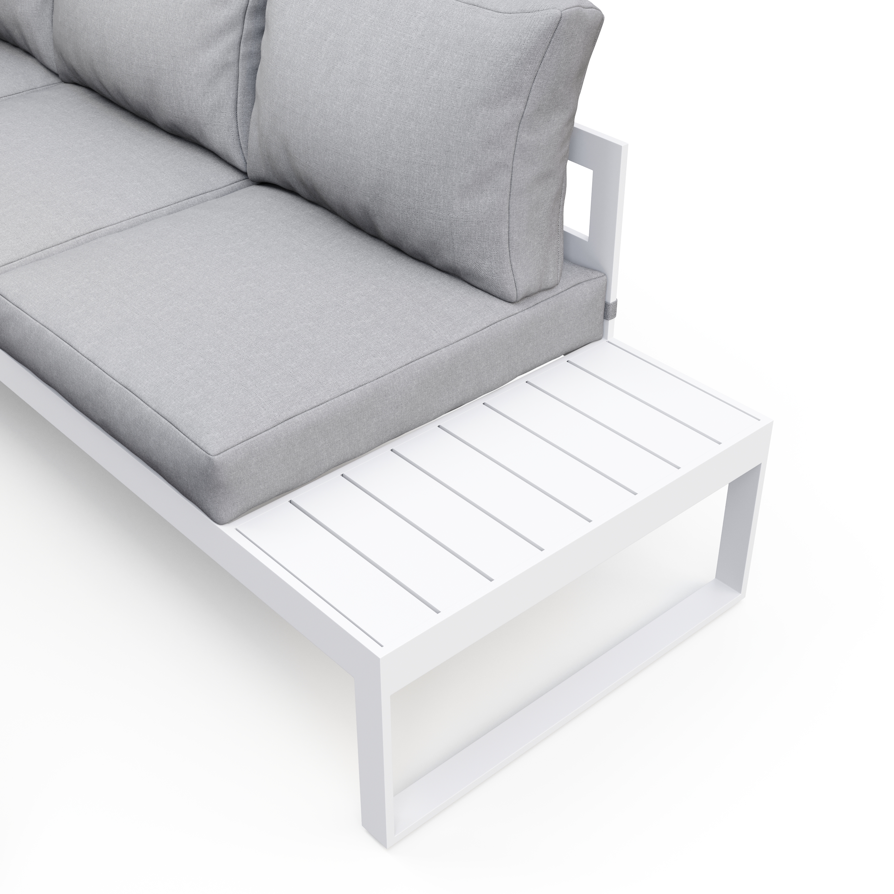 Lounge CAMILA hellgrau/weiss
