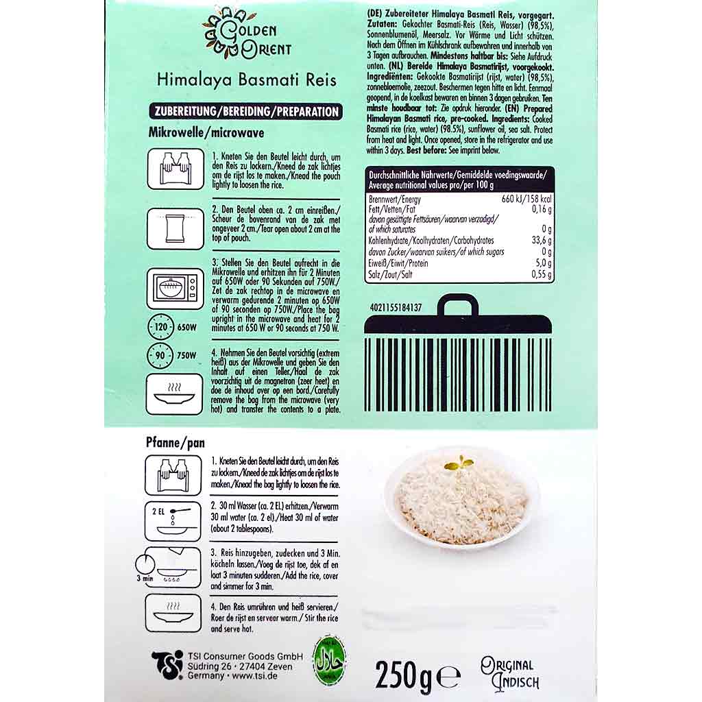 Golden Orient Express Reis Basmati Reis 250g MHD:26.2.25