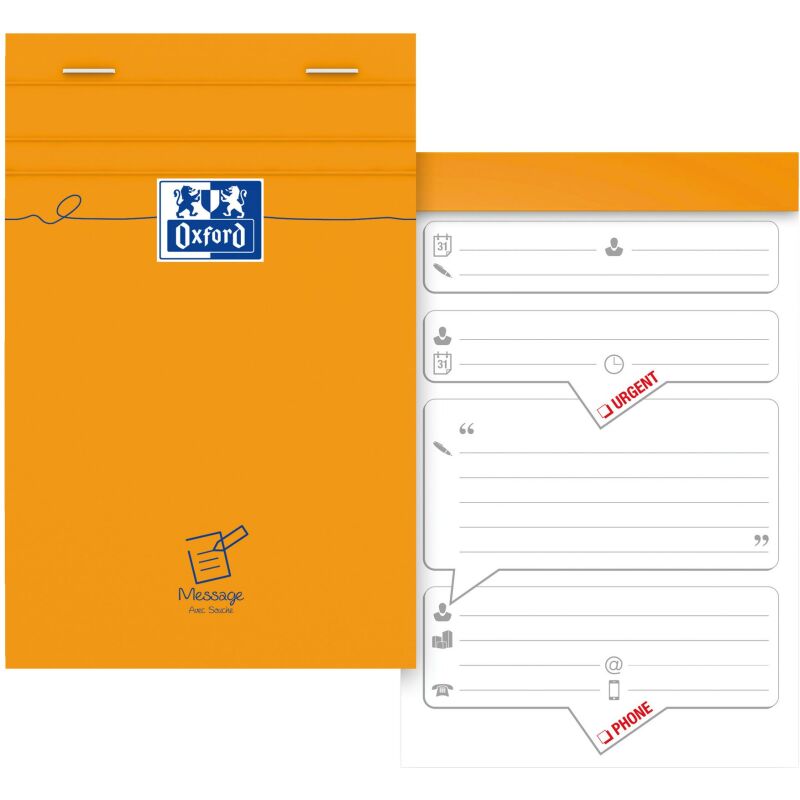 Bloc-notes message téléphonique préimprimé Oxford 11 x 17 cm - 80 feuilles
