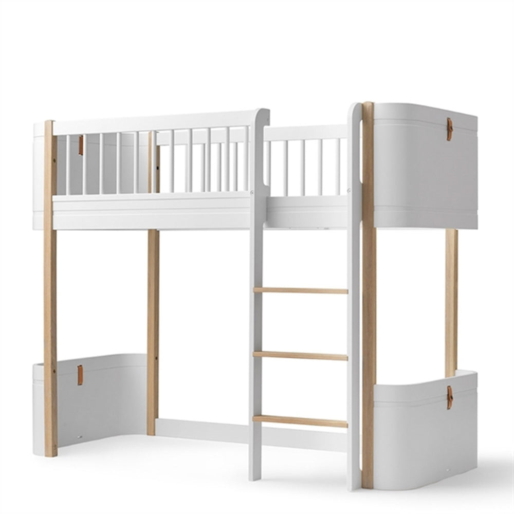 Køb Oliver Furniture Wood Mini+ Halvhøj Seng Hvid/Eg