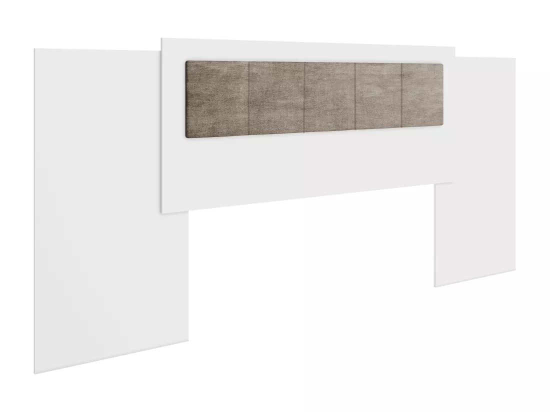 Tête de lit extensible 140/160/180 cm - Blanc et taupe - KYLANA