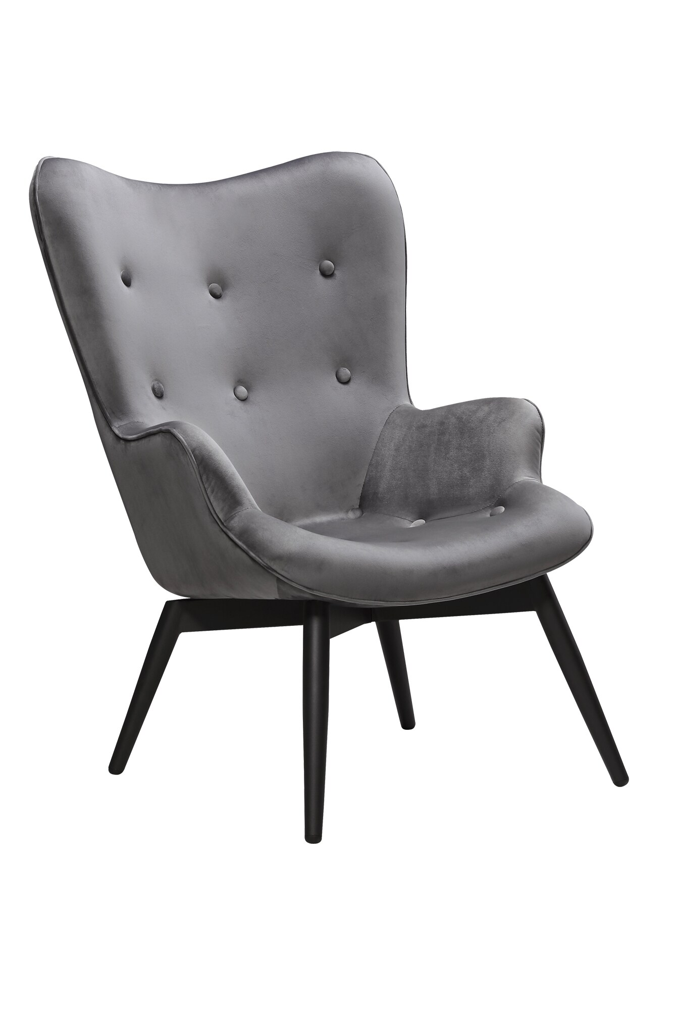 Sessel Grau Samt Relaxsessel Polstersessel Ohrensessel Loungesessel