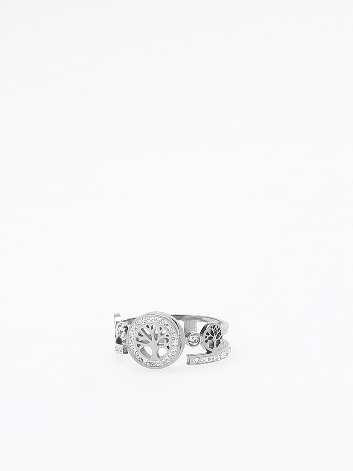 Bague arbre de vie à strass- Argenté