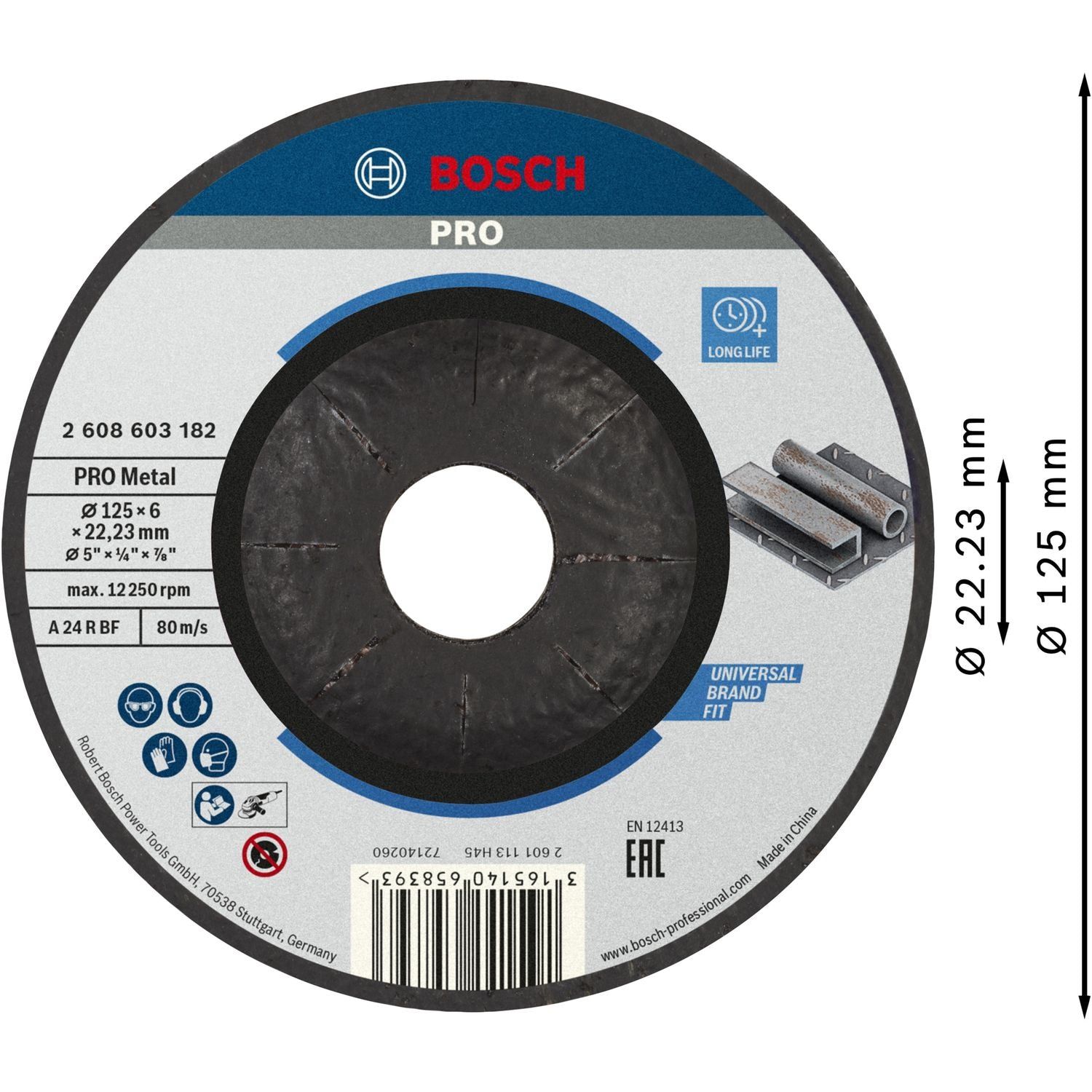 Bosch Professional Afbraamschijf PRO Metal 125x22,23x6,0mm VE=1 - 2608603182