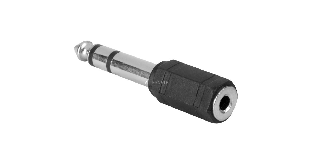 goobayAdapter 3,5 mm Jack > 6,35 mm Jack  (Zwart/zilver, Stereo)
