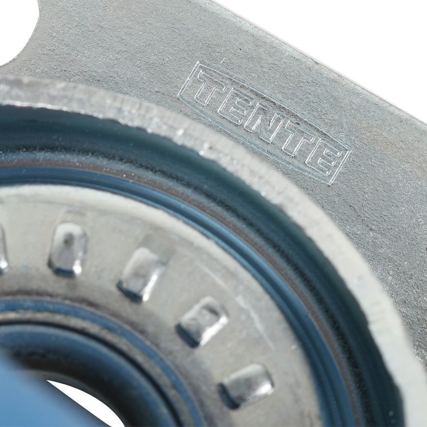 TENTE 3477 UFR 100 P62 blauw zwenkwiel met rem 100 mm