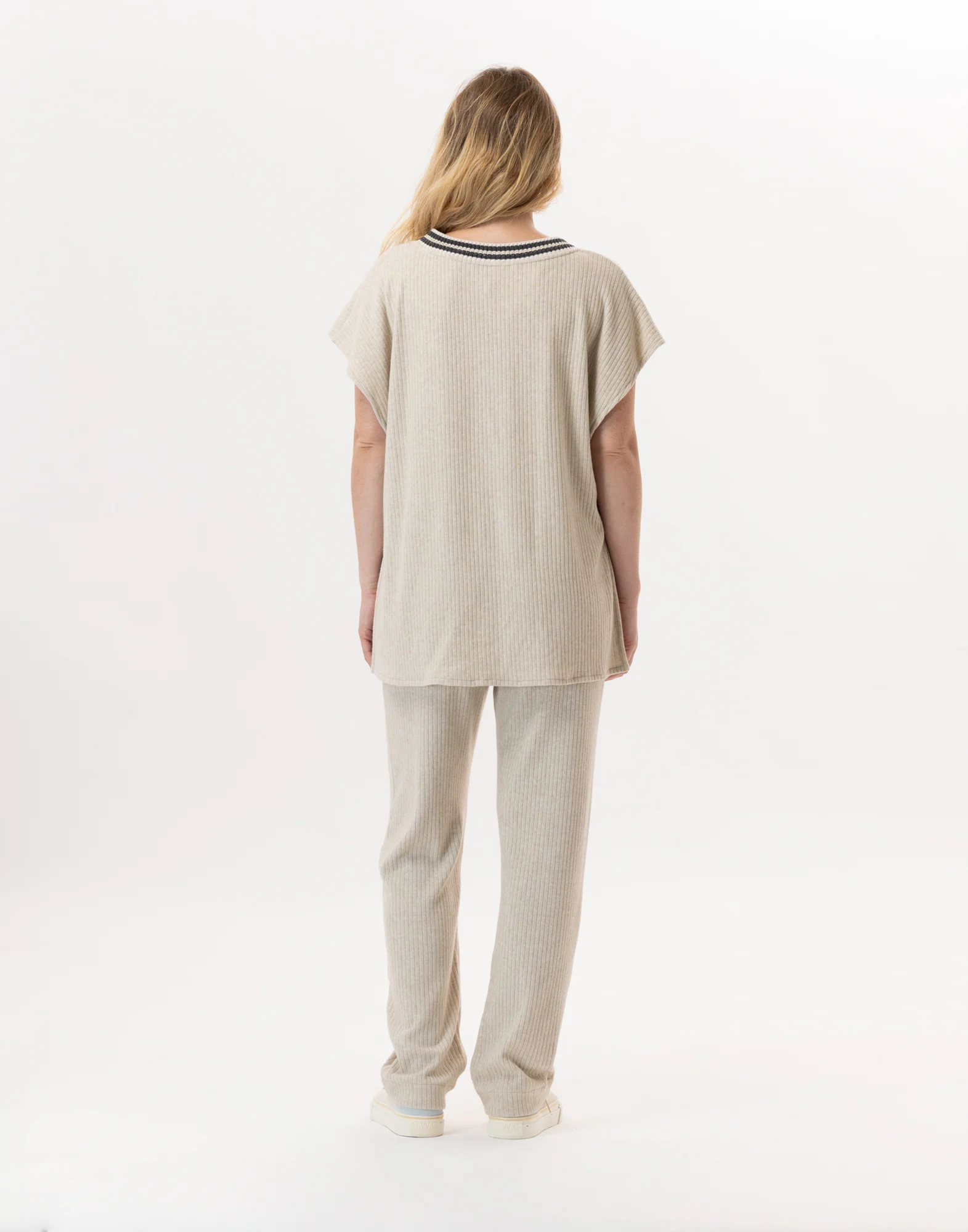 ESMEE 831 - Poncho pull en maille tricot | Beige
