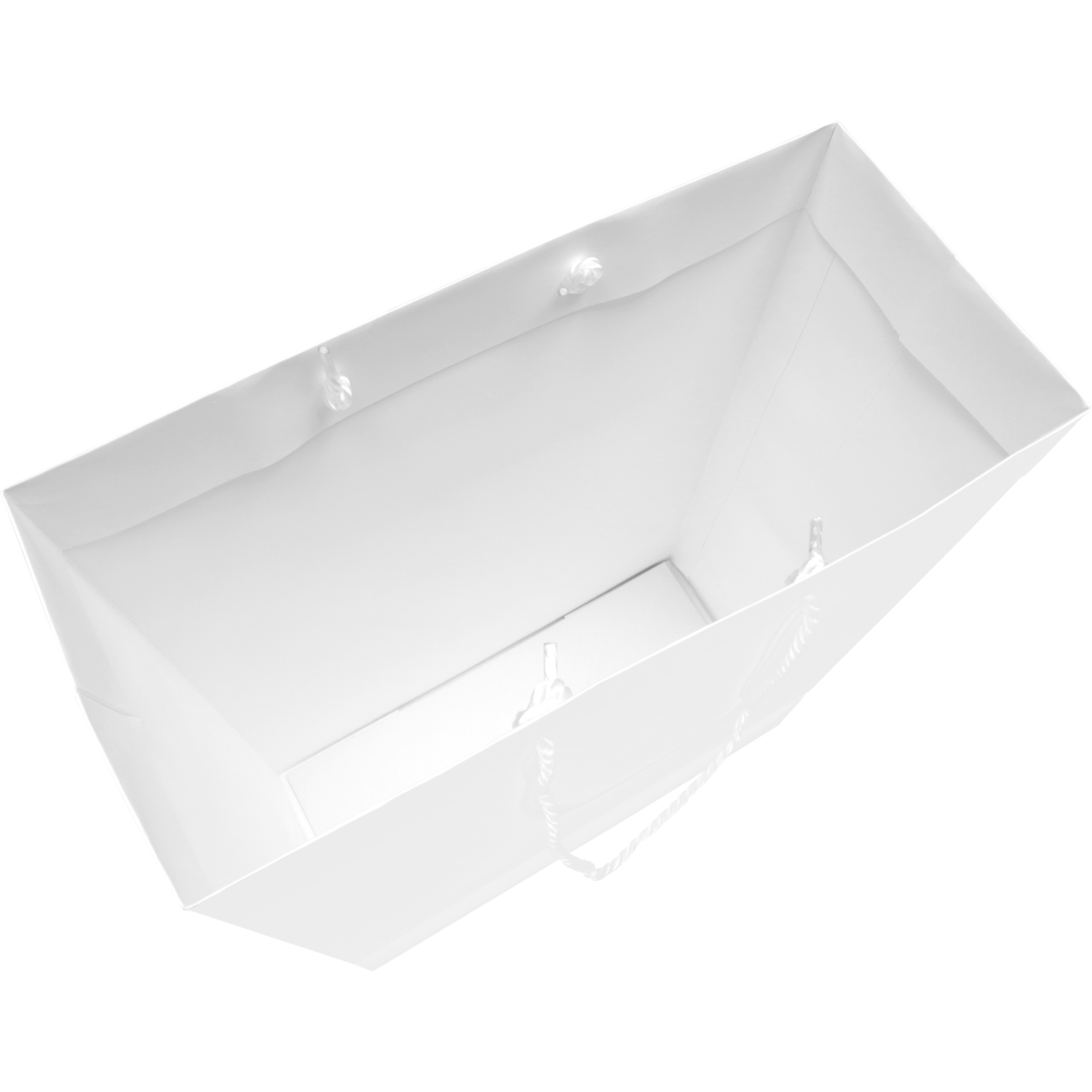 Tas, Papier, met koord, 27x 12x37cm, draagtas, wit