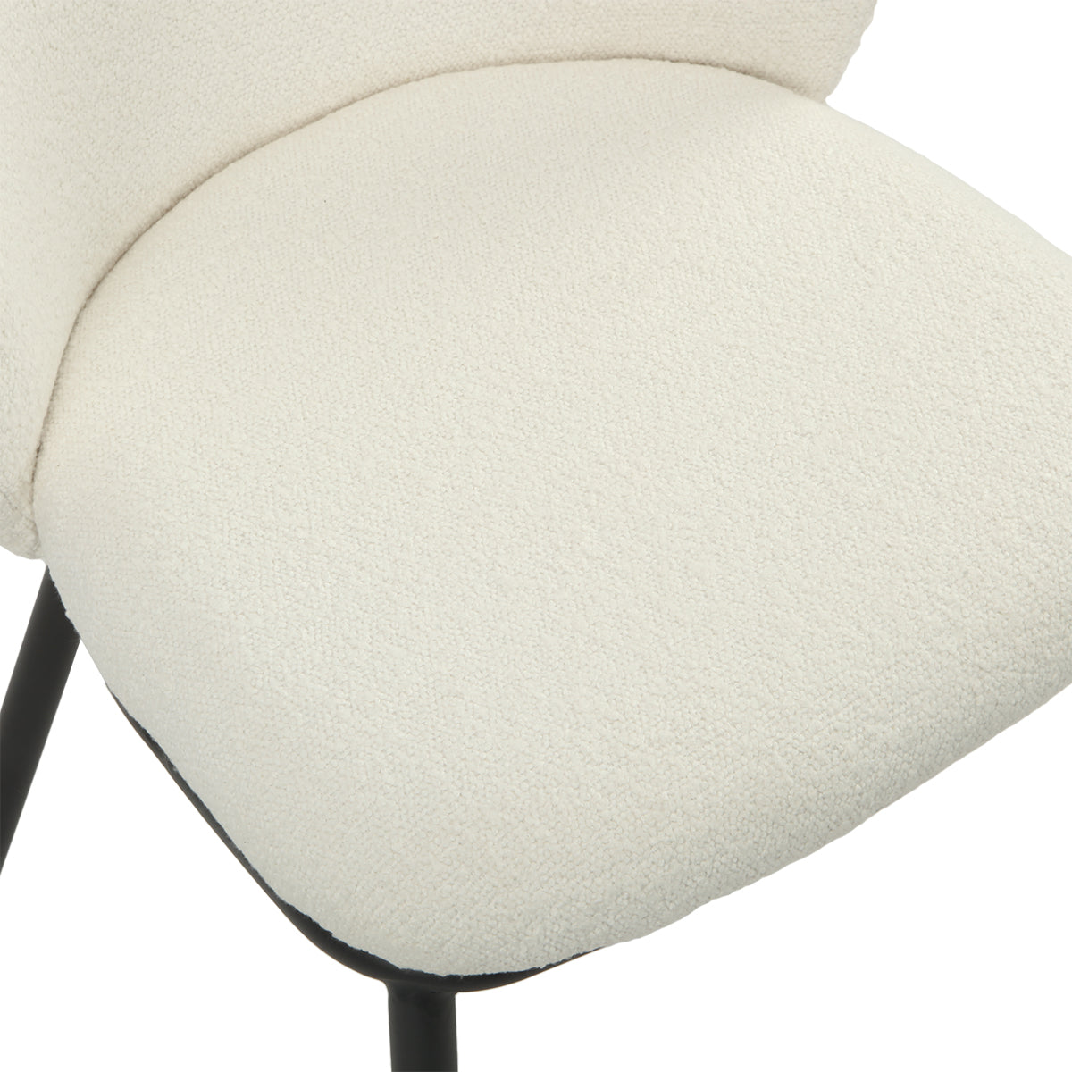 by fonQ Plush Eetkamerstoel - Bouclé - CrÃ¨me