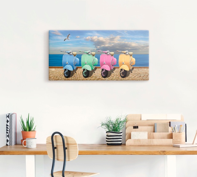 Artland Leinwandbild »Vespa-Roller in bunten Farben« Motorräder & Roller 1 Stk. tlg. als Leinwandbild, Poster in verschied. Grössen