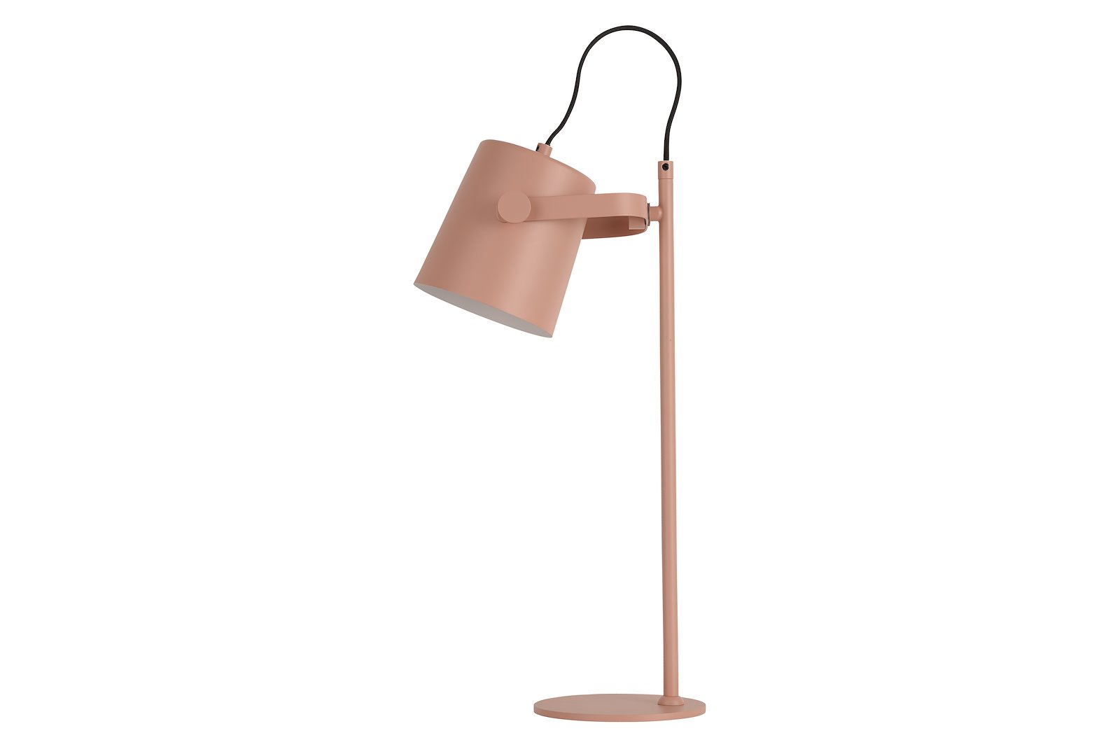 Barnsley bordlampe Rosa farget med ledning og bryter E27 Max 28W