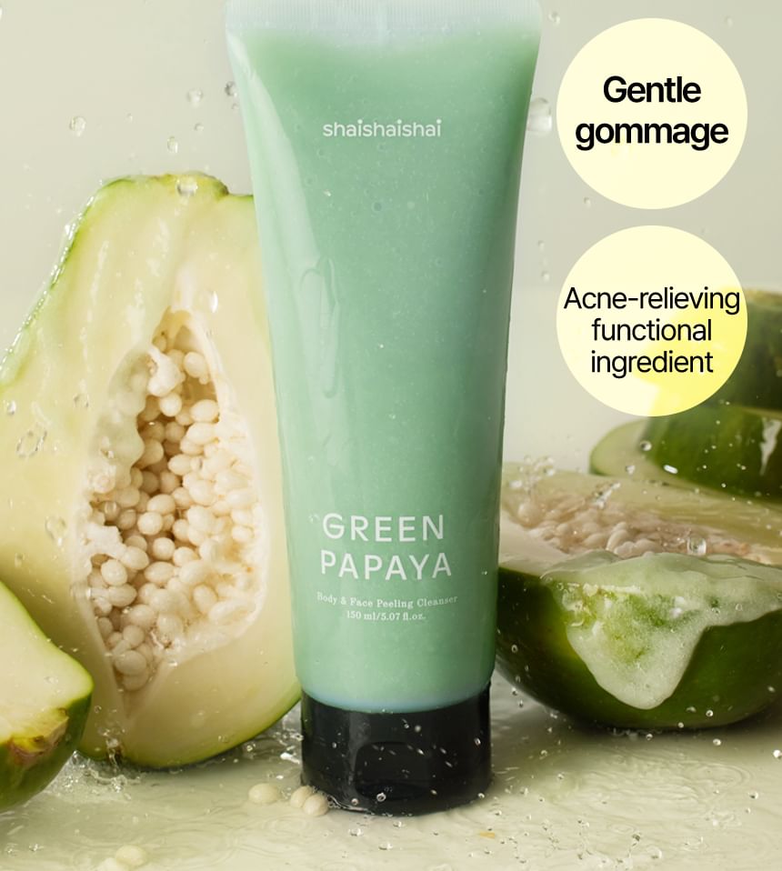 shaishaishai - GREEN PAPAYA Peelingreiniger voor lichaam en gezicht