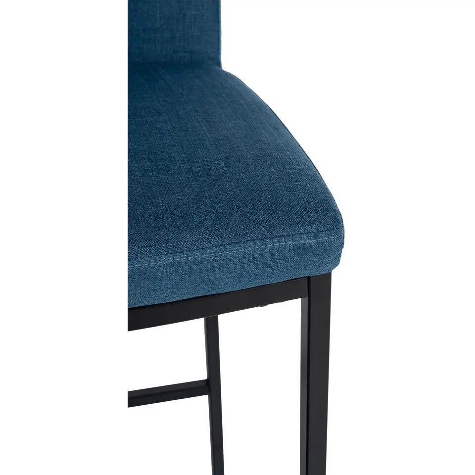 CLP Barkruk Freeport zwart Frame - Stof - blauw
