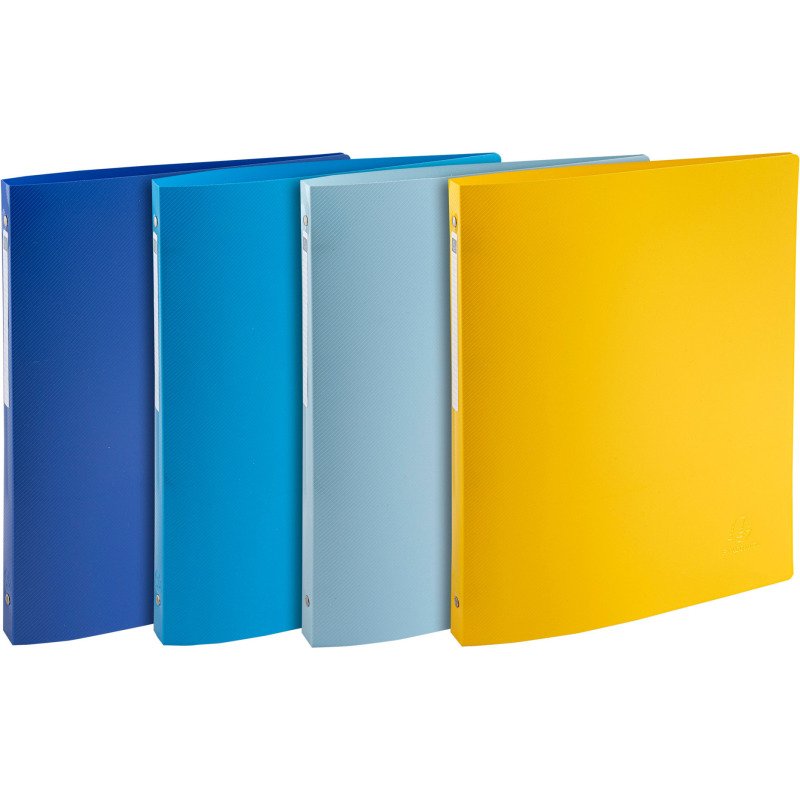 Classeur 4 anneaux plastifié Bee Blue Exacompta - Dos 2 cm couleurs assorties