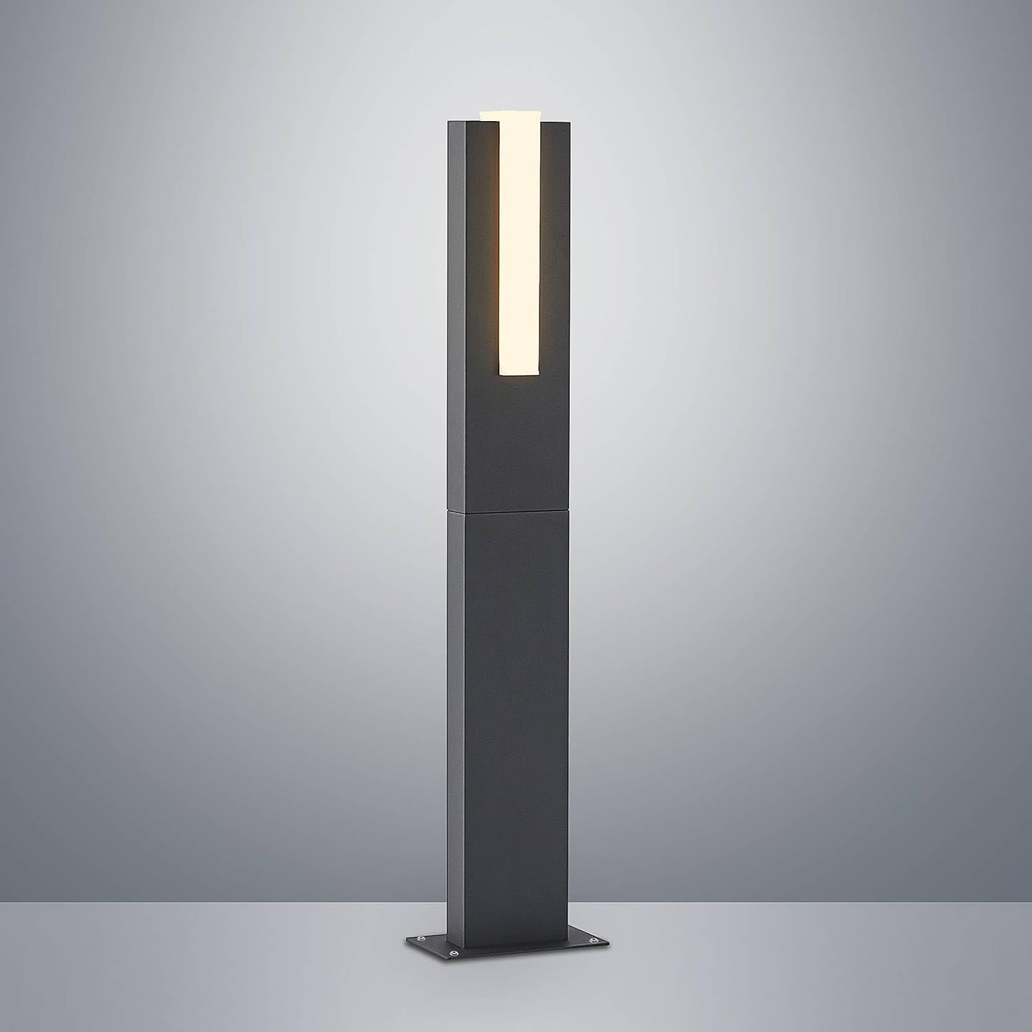 Lucande LED Außenleuchte Virgalia (Modern) in Schwarz aus Aluminium (1 flammig,) - Wegeleuchte Pollerleuchte Wegelampe Sockelleuchte