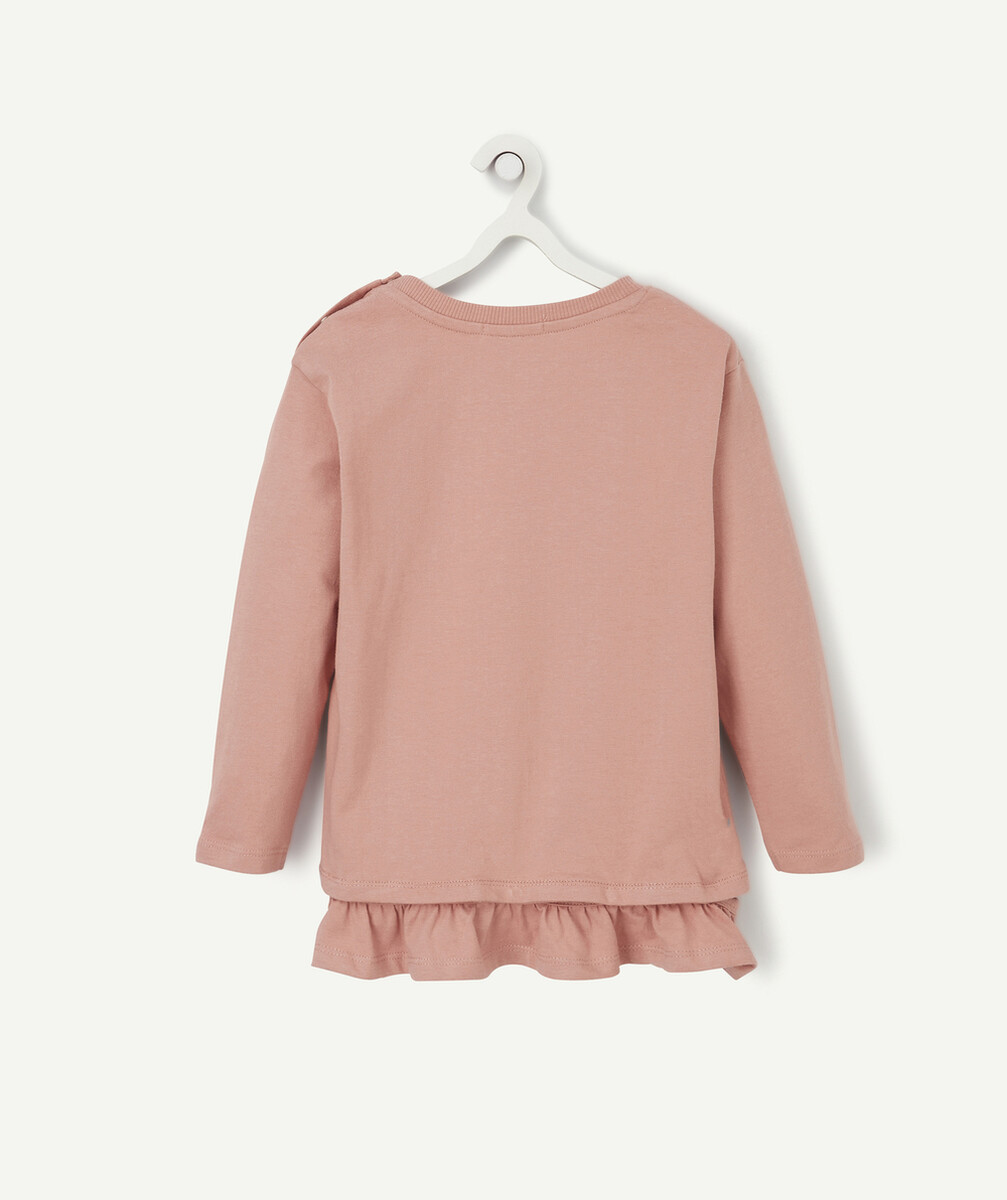 LE T-SHIRT ÉVOLUTIF MANCHES LONGUES VIEUX ROSE EN COTON PIMA