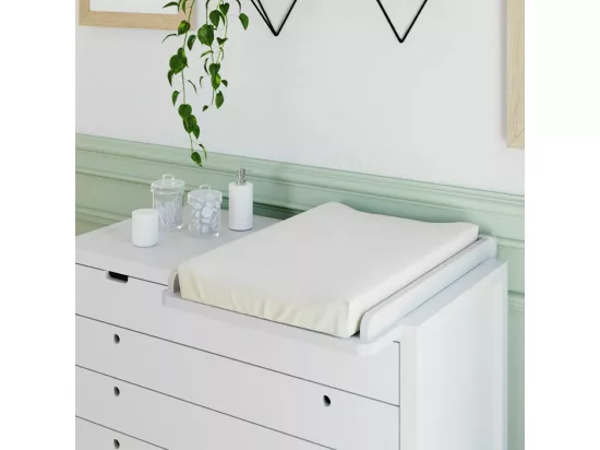 Commode à langer 4 tiroirs bois massif blanc MARLEY