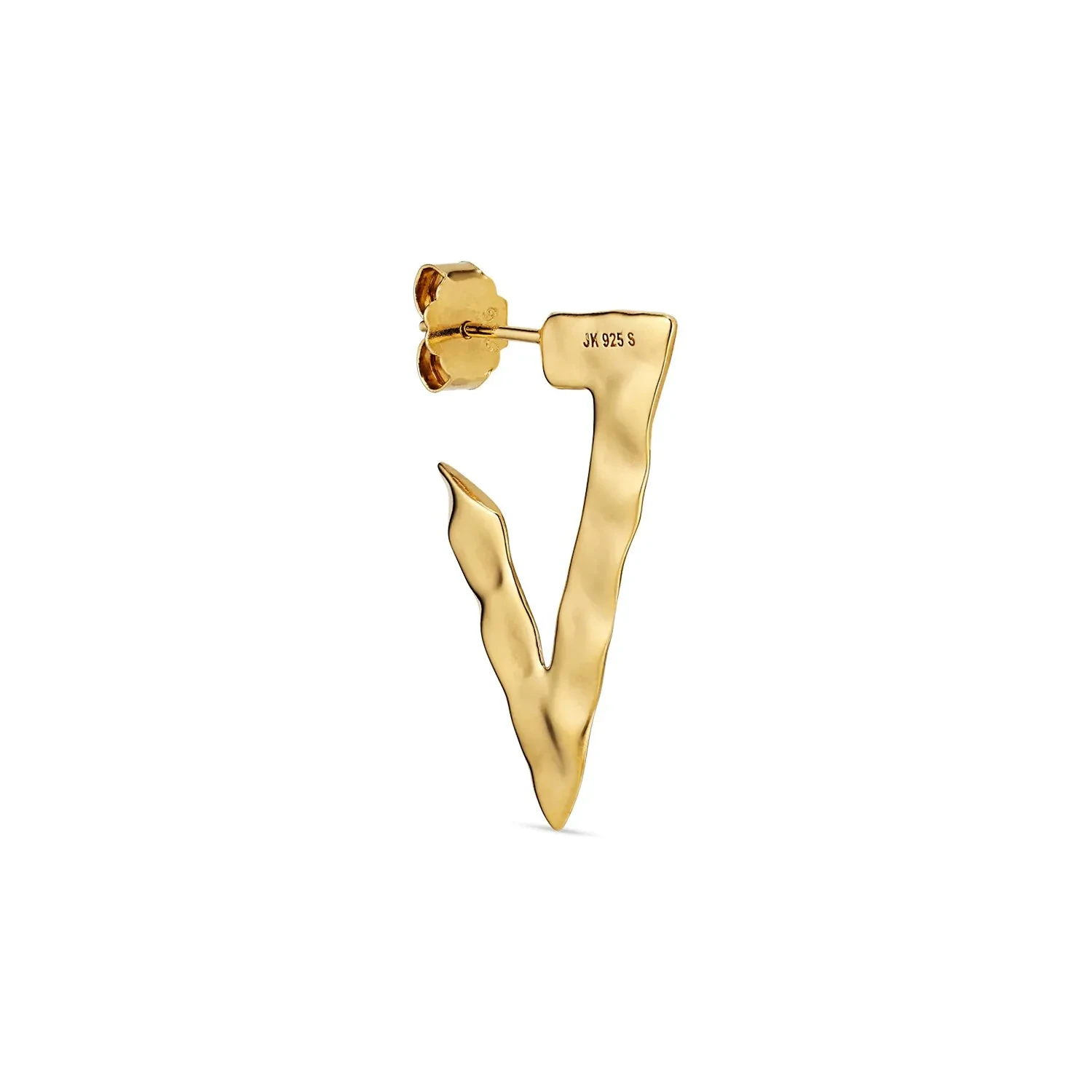 Jane Kønig Bruised Triangle Ørering Single 18 kt. Forgyldt Sølv BTH-SS23-G