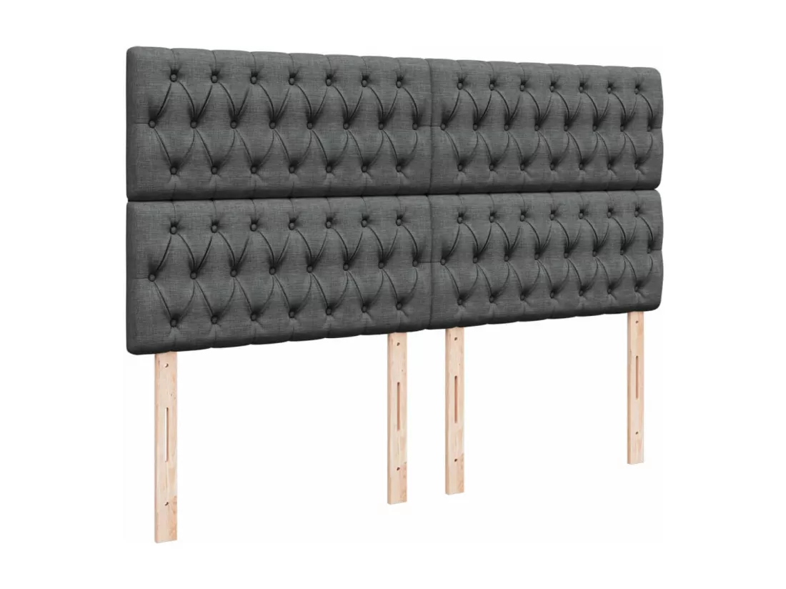 Sommier à lattes de lit avec matelas Gris foncé 180x200cm Tissu
