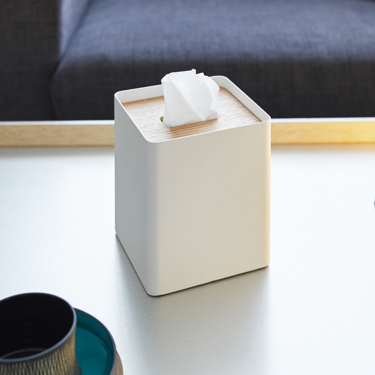 Yamazaki Tissuebox Vierkant - Rin - Wit