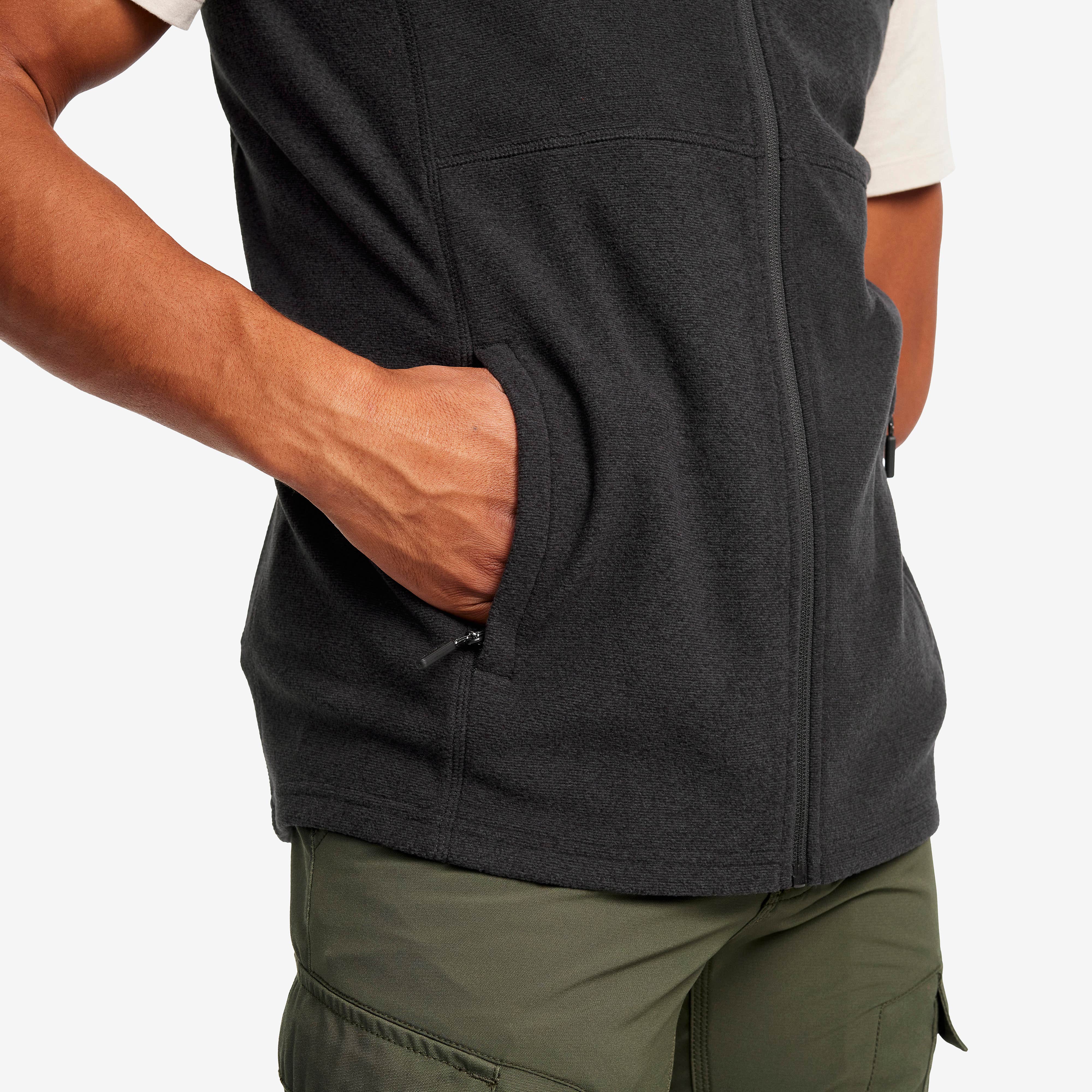 Essential Fleece Vest Herre Black