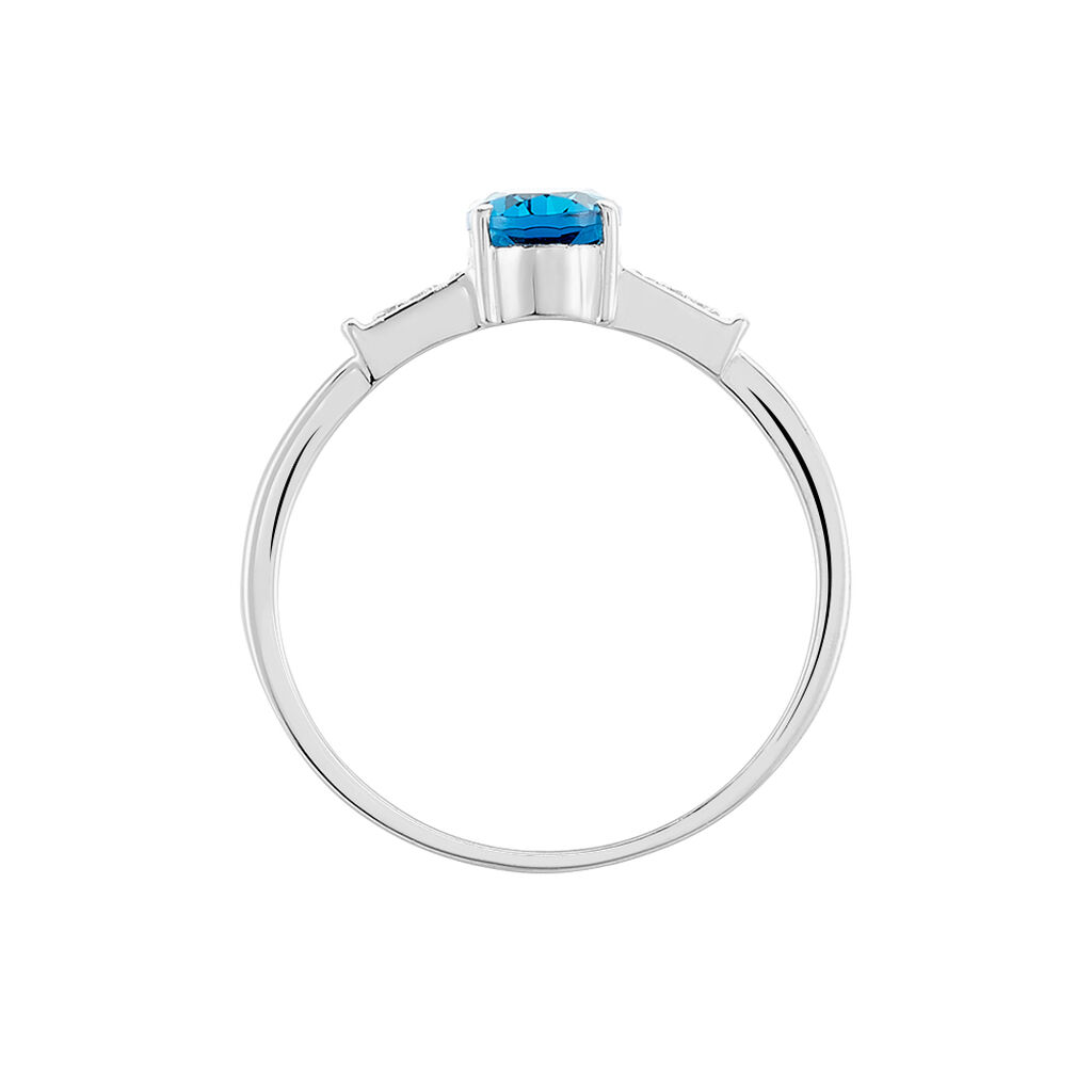 Bague Royanne Or Blanc Topaze Et Oxyde De Zirconium