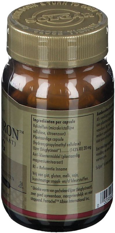 Solgar - Gentle Iron - 20 mg - 90 Plantaardige Capsules