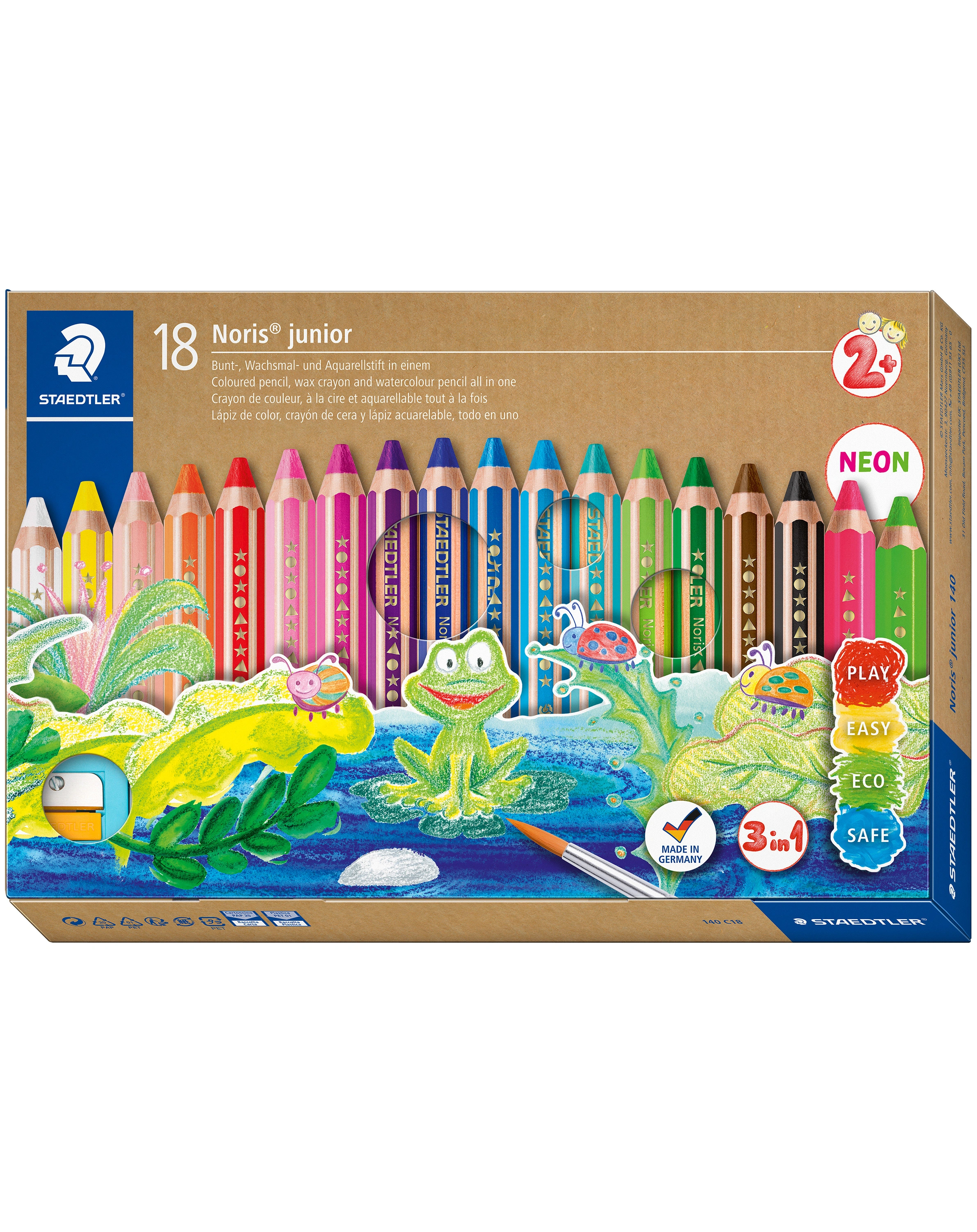 140 C18 buddy-Buntstifte 3 in 1 mit 18 Farben