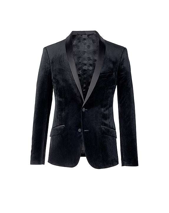 Veste ville à col satin noire 