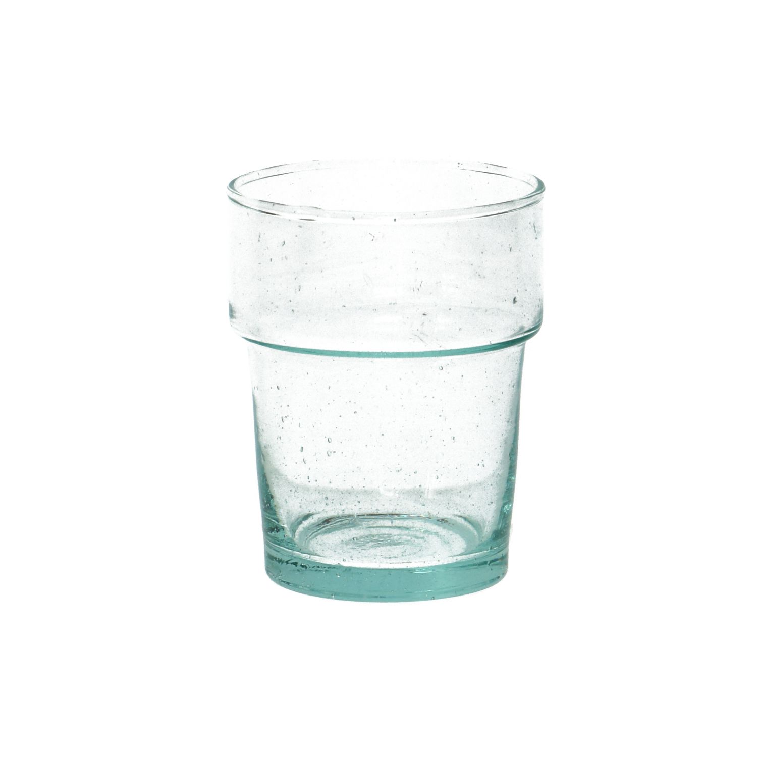 Stapelbaar glas, gerecycled glas, handgeblazen, 175 ml