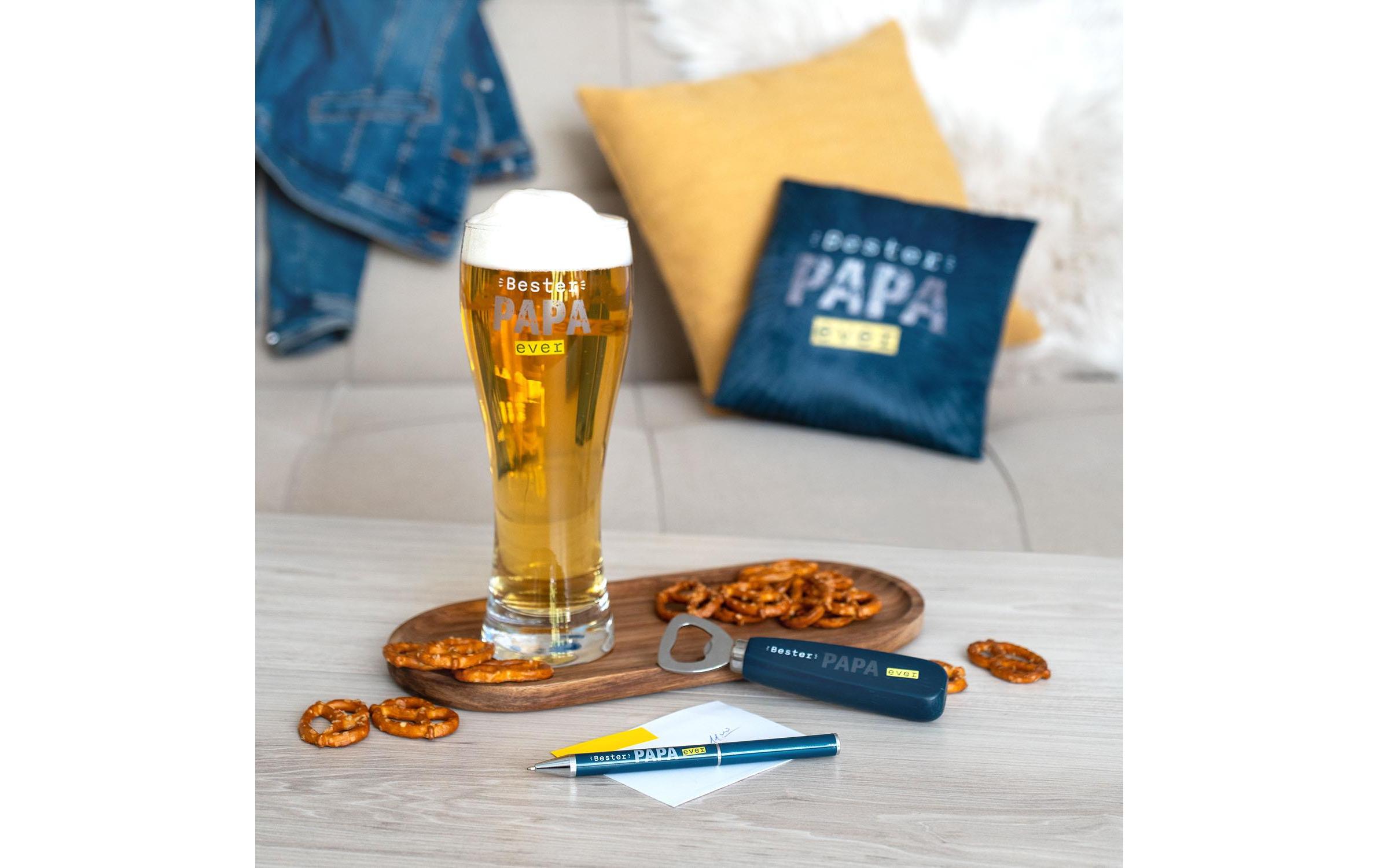 Flaschenöffner Bester Papa Ever DunkelblauBieröffner mit Motivdruck