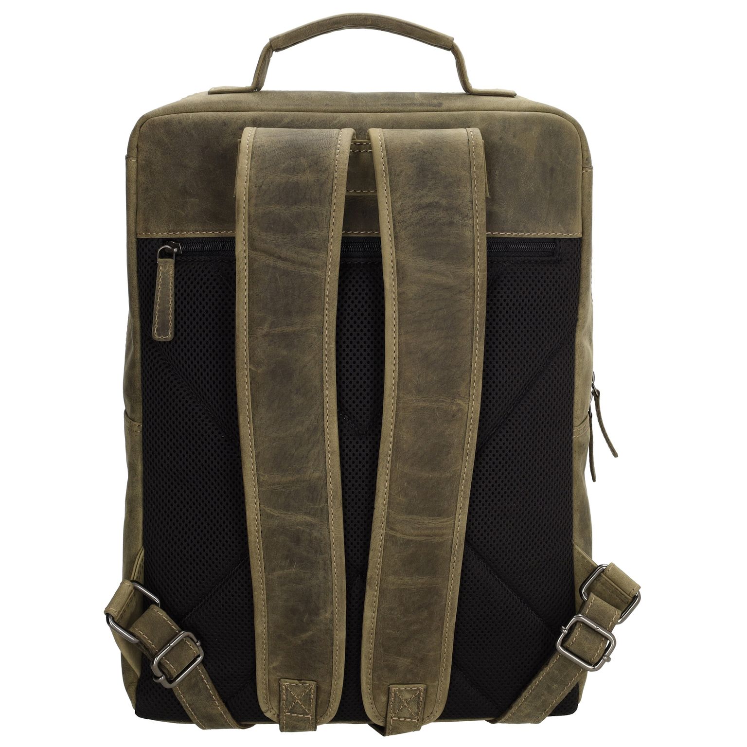 Hide & Stitches Idaho Rugzak Vierkant 15,6 inch Olijfgroen
