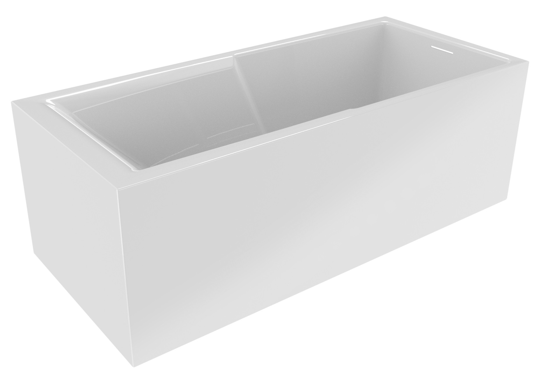 Riho Still Shower hoekbad 180x80cm links wit glans met Fall overloop