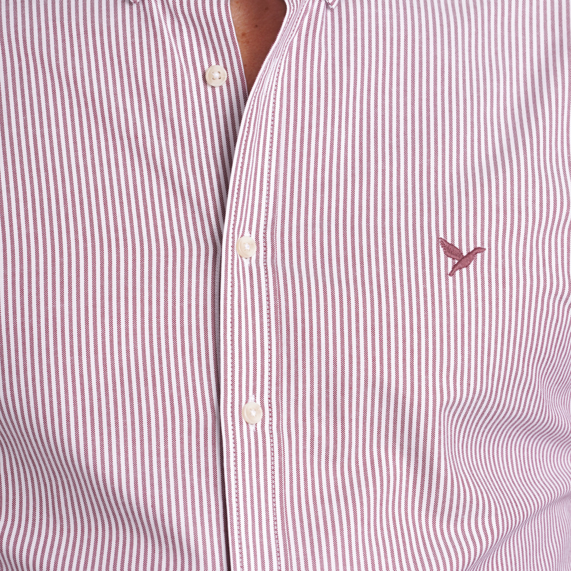 Jonas Nielsen Herren Hemd mit Button-down-Kragen dunkelrosa / weiss