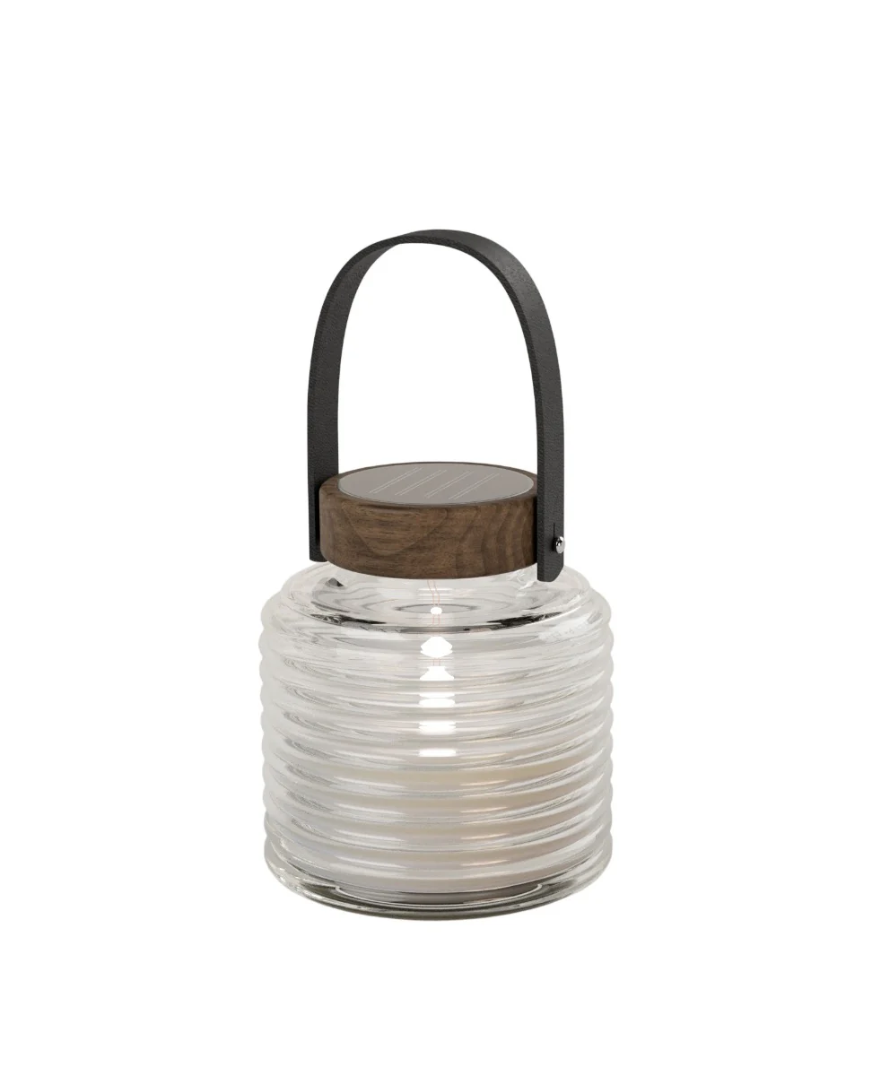 Sirius  Aston Solar krukke, sort/brun - Ø14 cm.