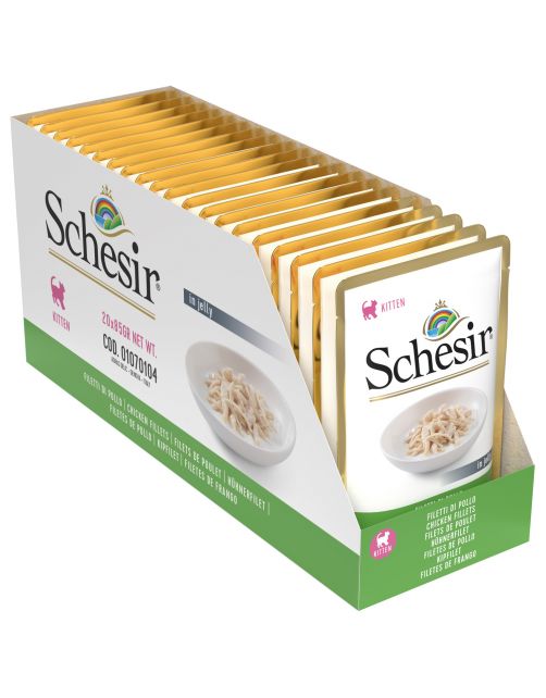 Schesir Maaltijdzakjes Kitten In Gelei - Kattenvoer - Kipfilet 85 g