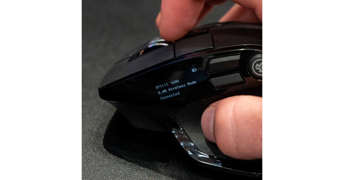JLabEpic Wireless Mouse  (Zwart, 1200 - 2400 DPI, Bluetooth 5.2 / 2.4 GHz / USB)