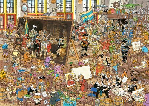 Jan van Haasteren - Een Dagje naar het Museum Puzzel (2 x 1000 stukjes)