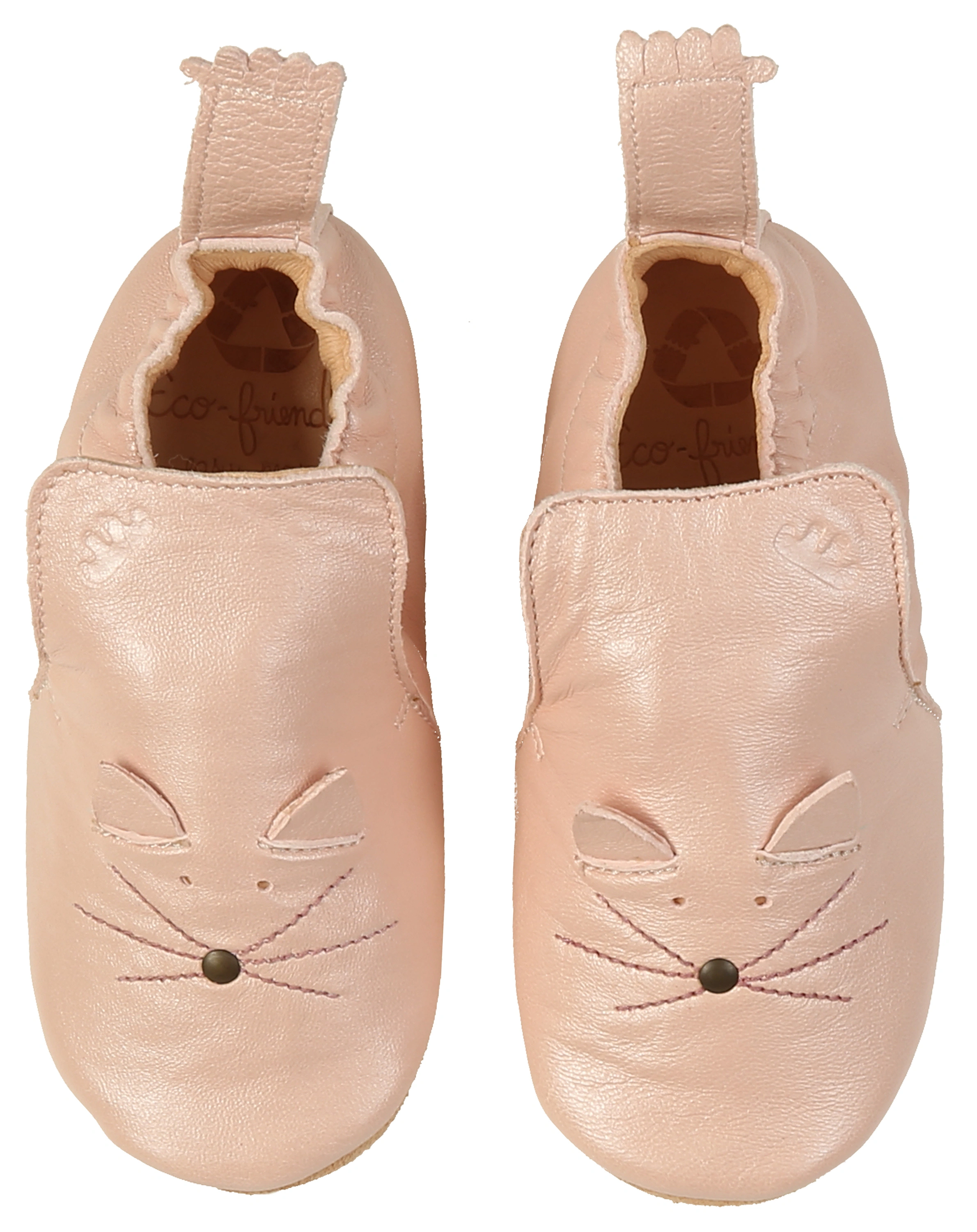 Leder-Krabbelschuhe BLUBLU CHAT in rosa