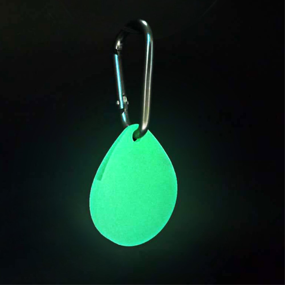 Apple AirTag Leuchtender Fluoreszierender Anhänger Silikon Case Hülle mit Karabinerhaken - Weiss / Grün