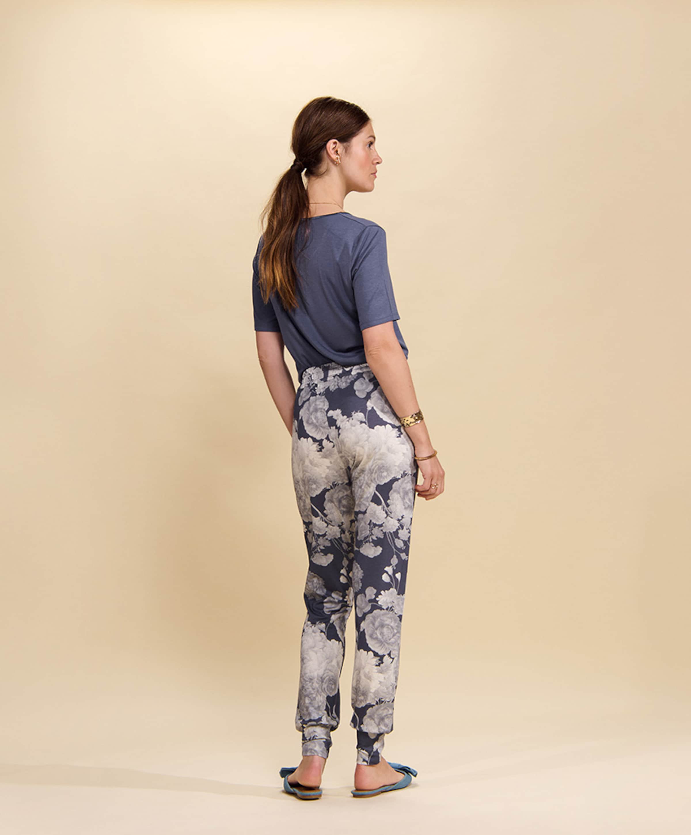 Essenza Dames pyjamabroek blauw