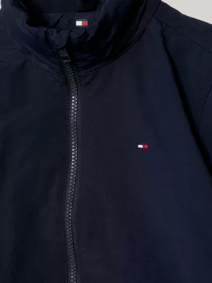 Jaqueta corta-vento descontraída com logo essencial
