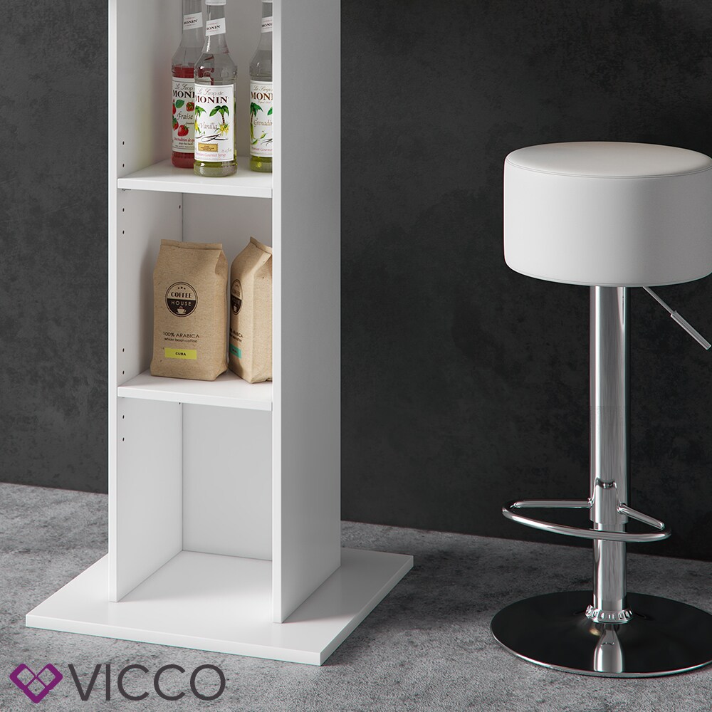 VICCO Bartisch Bar Weiß Beton Bartresen Stehtisch Tresentisch Bistrotisch Küche inkl. Barhocker