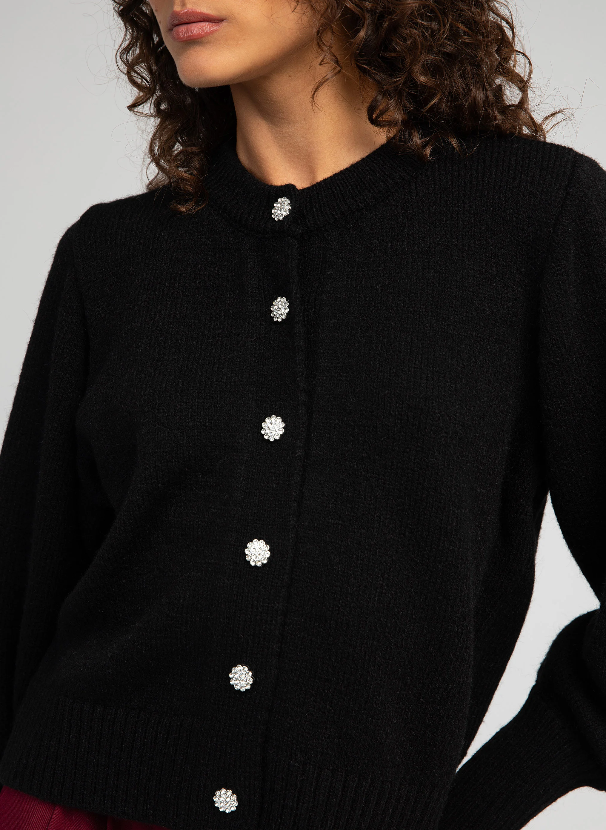 VELICIA - Cardigan col rond | Marron