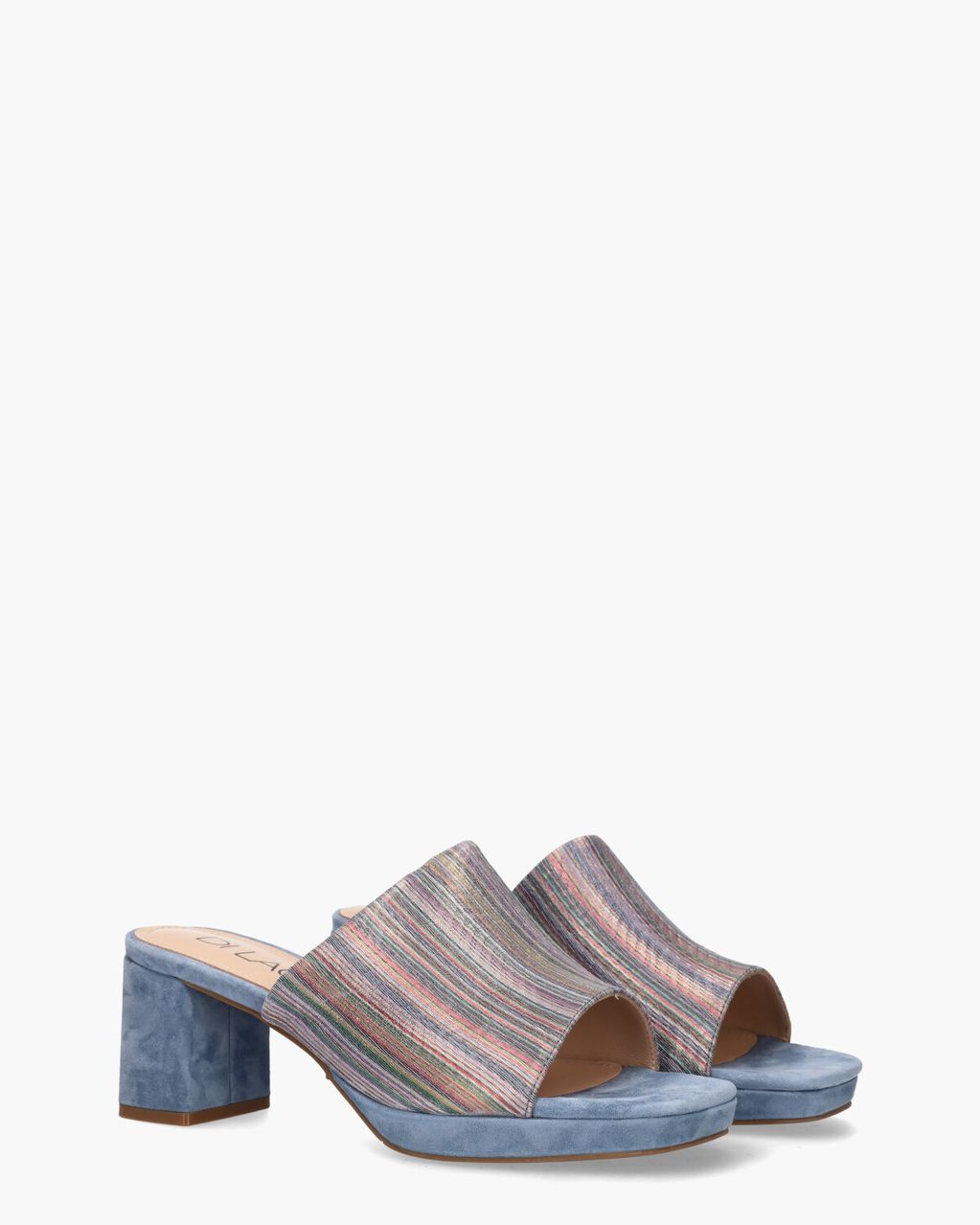 Di Lauro Toria Blauw/Multicolor Damesslippers
