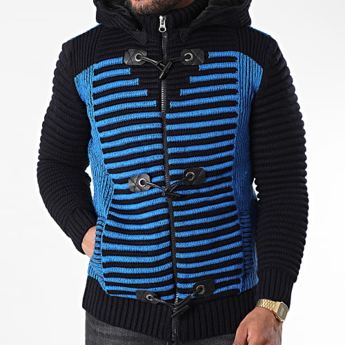Gilet Zippé Capuche 3005 Bleu Marine Bleu Clair
