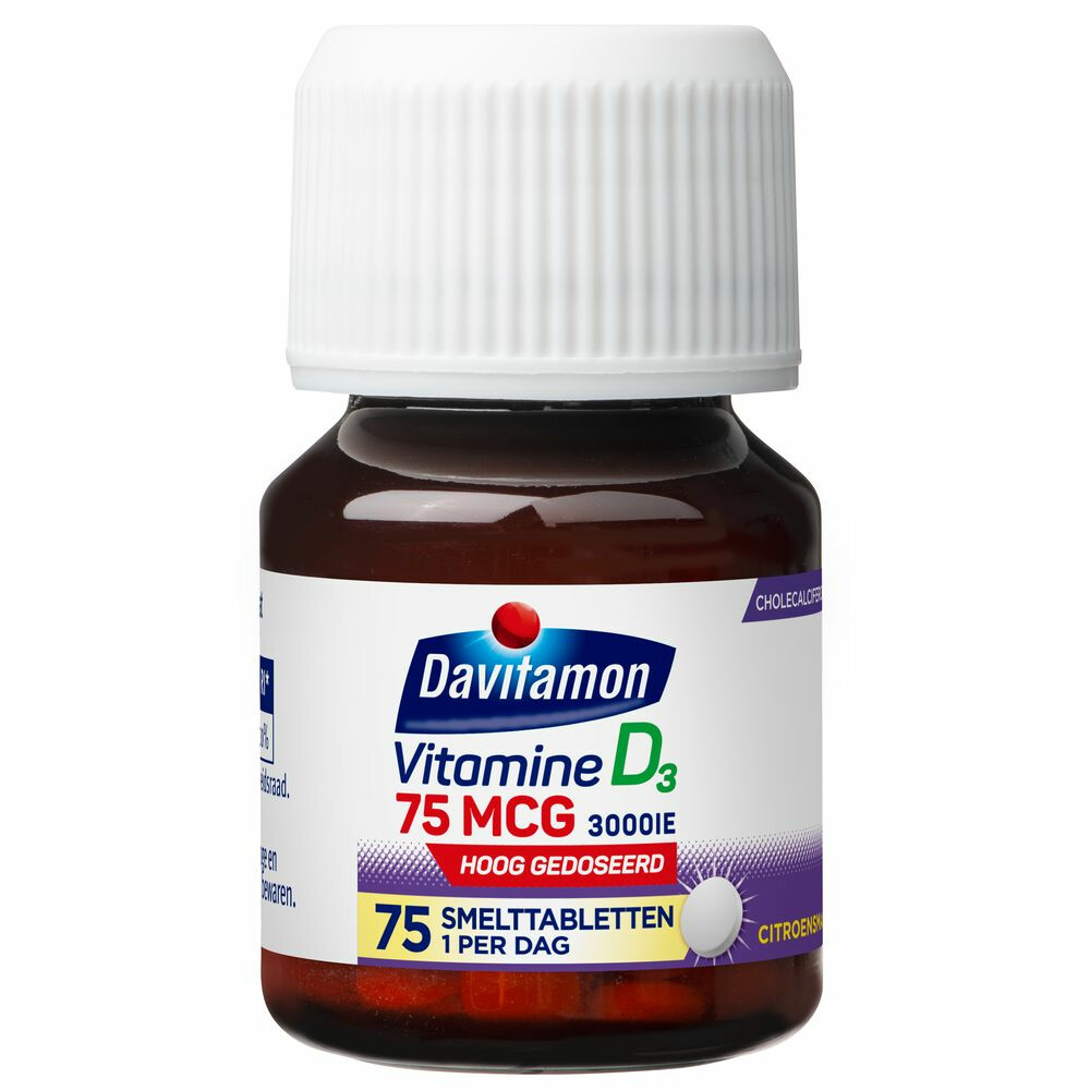 2x Davitamon Vitamine D3 75mcg 75 smelttabletten