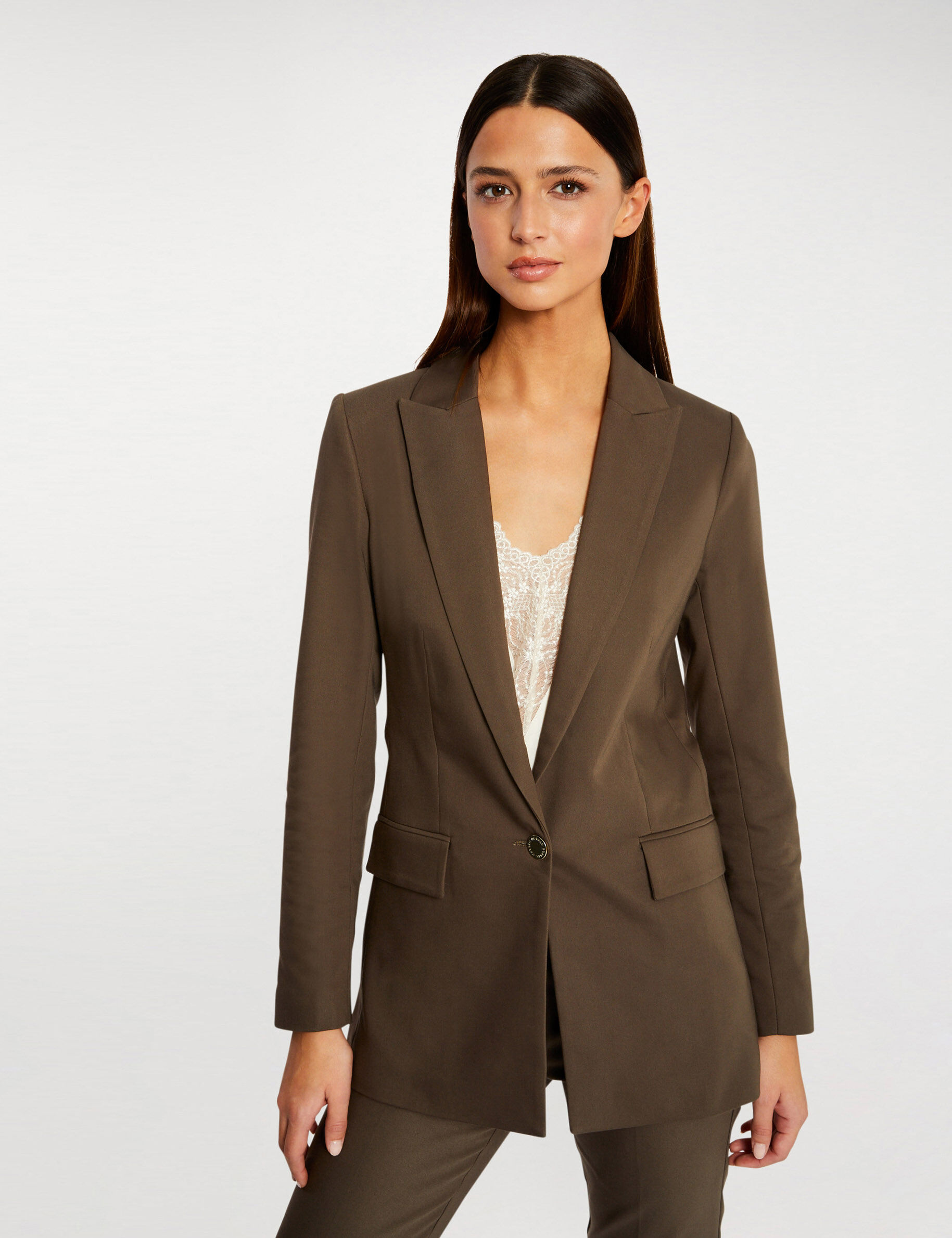 Veste city droite vert kaki femme - vert_kaki
